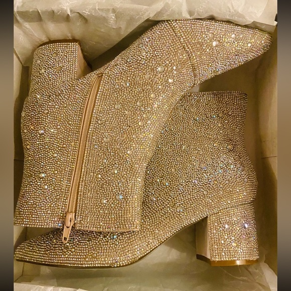BETSEY JOHNSON KYLA BOOTIE RHINESTONE - Picture 6 of 8